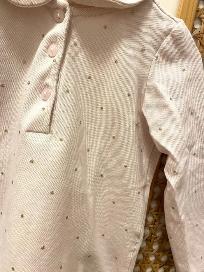 Polo rose clair à pois dorés - photo numéro 2
