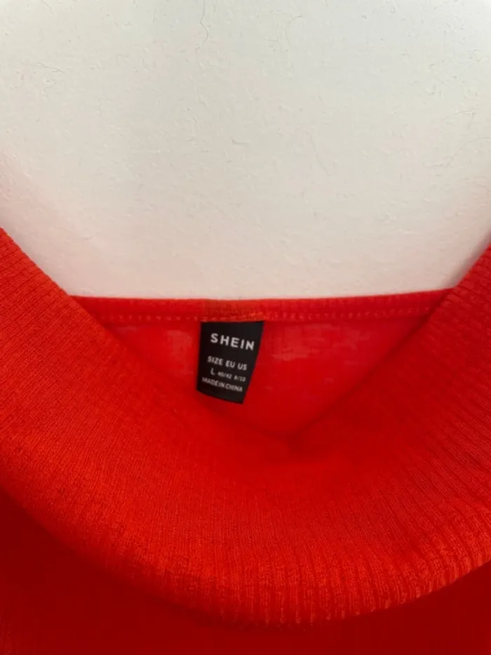 Robe longue fendu orange SHEIN L - photo numéro 2