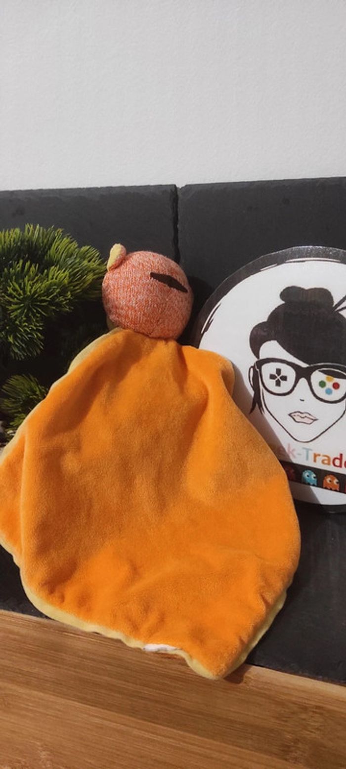 doudou tigrou mouchoir laine orange jaune rose nicotoy disney plat carré losange - photo numéro 2