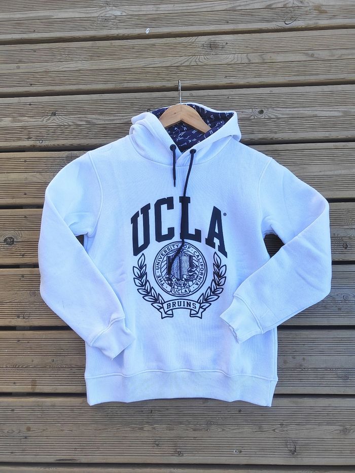 Sweat Blanc Femme ucla – Taille S – Style Campus US & Décontracté