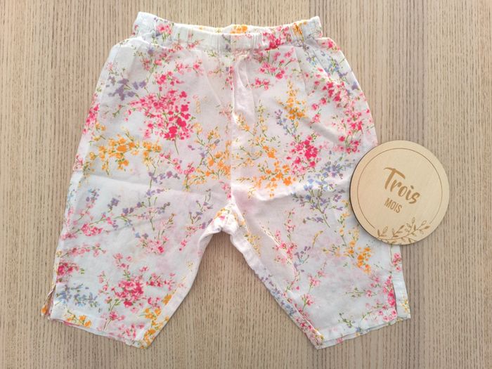 Pantalon fluide fleurie / Cacharel / taille 3 mois / multicolore - photo numéro 2