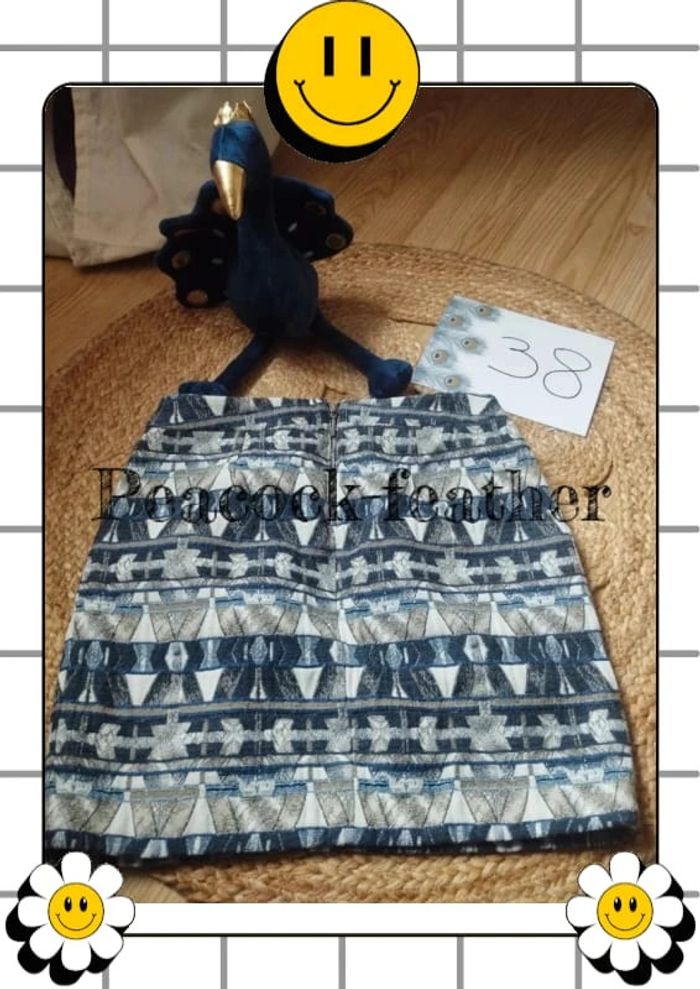 Jupe camaïeu 38 bleue neuve - photo numéro 5