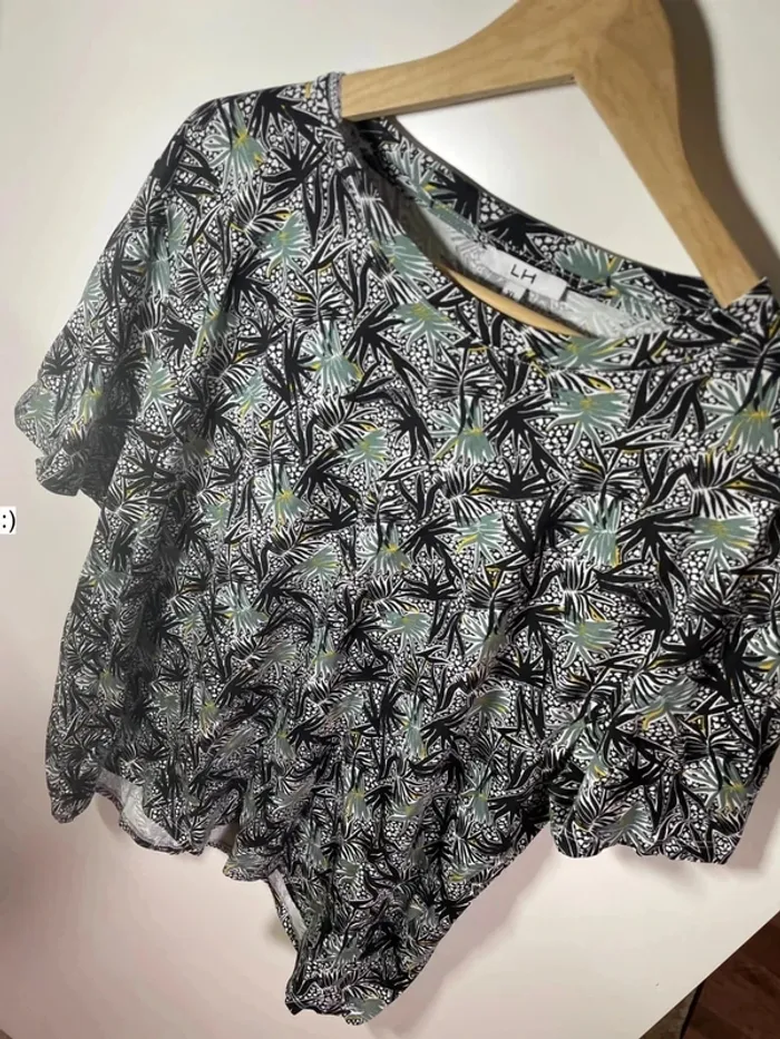 T shirt femme imprimé en coton taille 46 / la halle - photo numéro 2