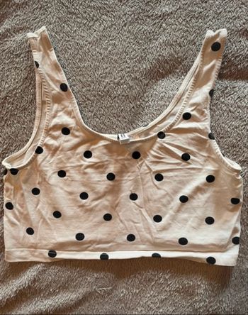 top court blanc à pois H&M - taille M, chic & tendance