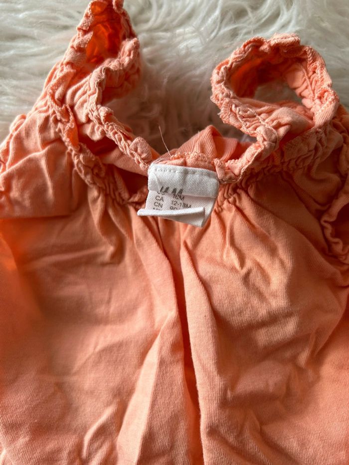 Fille 👧🏻 Top orange d’été h&m taille 12/18 mois - photo numéro 3