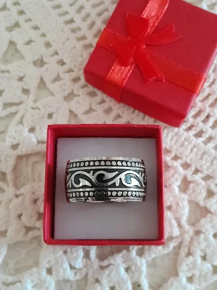 Large Bague, Anneau pour homme Style Vicking, taille 64 - photo numéro 2