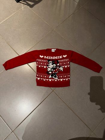 Pull / Sweat - Disney - Minnie Mouse - Mickey / Cœurs / Sapins / Flocons - Rouge - 5 ans