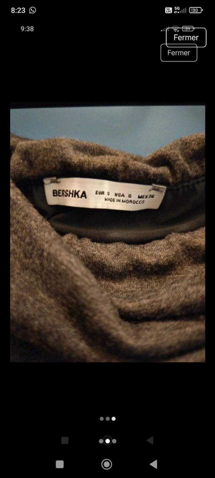 Robe longue épaule dénudé gris foncé - photo numéro 2