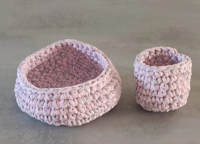 Lot de 2 vides poches roses et grises