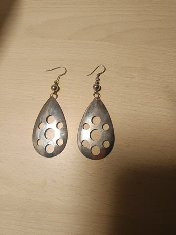 Boucles d'oreilles argentées et percées 