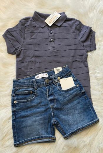NEUFS (NON PORTÉS) 💙🤩😍⚘️ensemble polo mc et short en jeans 3 ans garçon 💙⚘️😍