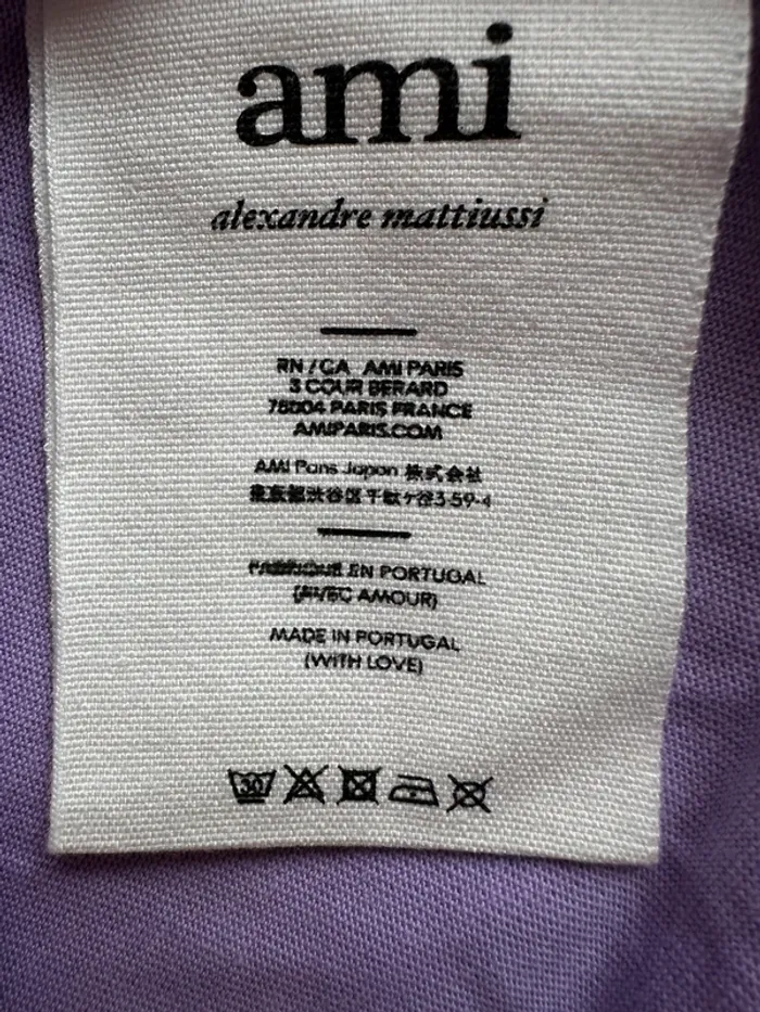 💜 T-shirt AMI Paris unisexe - Violet Lavande - Taille L - photo numéro 8