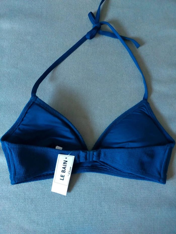 Haut de bikini bleu texturé – Etam Le Bain – Neuf avec étiquette – Taille FR 40 - photo numéro 2