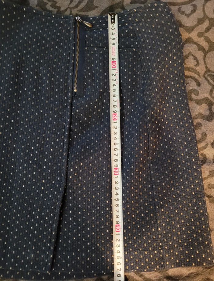 Jupe bleu marine et doré, doublé, chaude et élégante - photo numéro 12