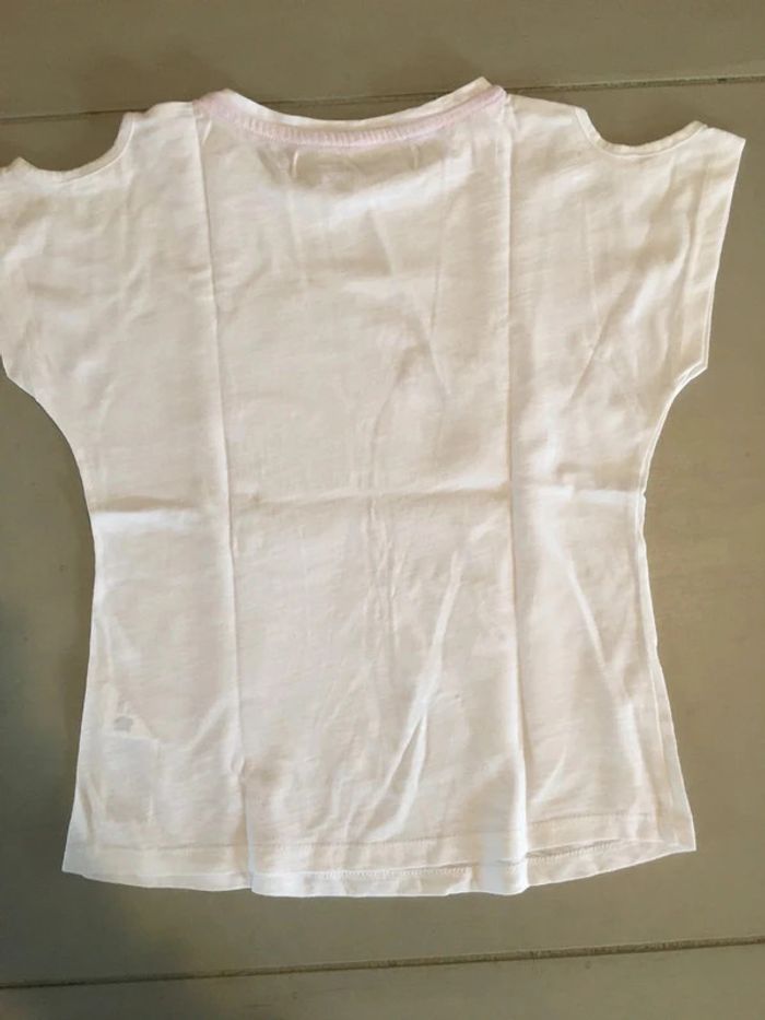 Tee shirt blanc à paillettes fille Desigual 8 ans - photo numéro 2