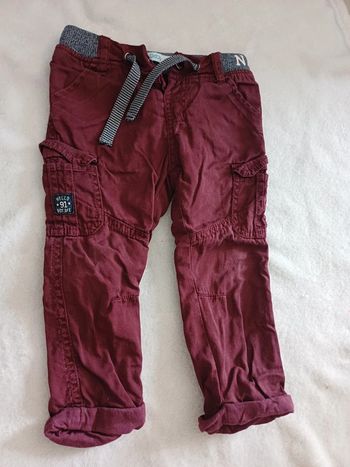Pantalon effet jean bordeaux 18 mois