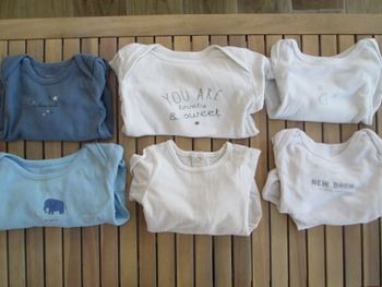 Lot de 6 boddys manches longues diverses couleurs 18m