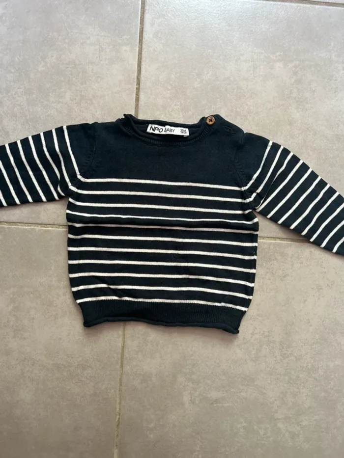 Pull marinière NPO baby taille 12 mois