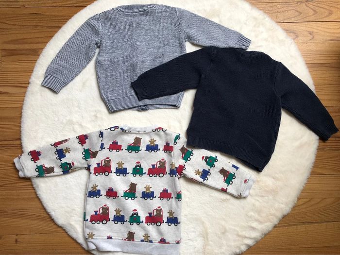 Lot 3 gilets sweat 18 mois - photo numéro 2