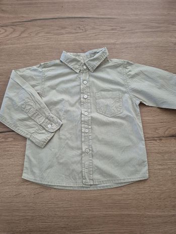 Chemise beige à rayures Tissaia 24 mois