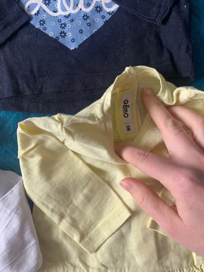 Lot 6 tee shirts fille 3 mois - photo numéro 3