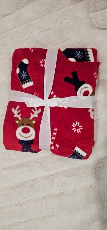 Magnifique plaid de Noël 🎄 rouge 150×200 cm Neuf