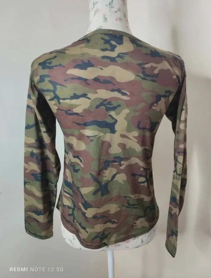 Haut manches longues camouflage taille S - photo numéro 4
