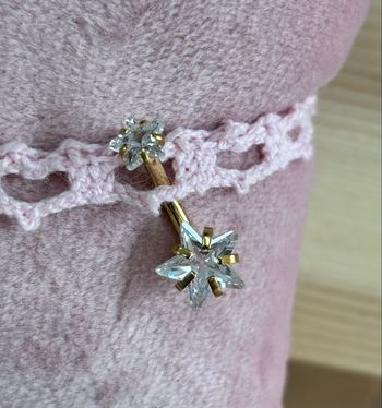 Piercing nombril doré acier inoxydable étoile 