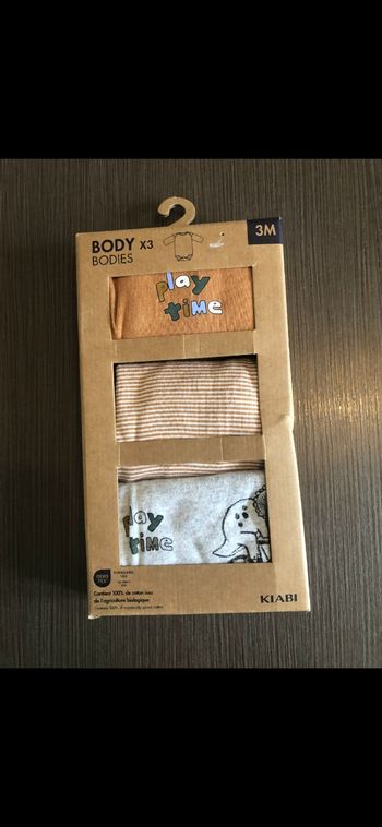 Lot de 3 bodies garçon manches longues 3 mois