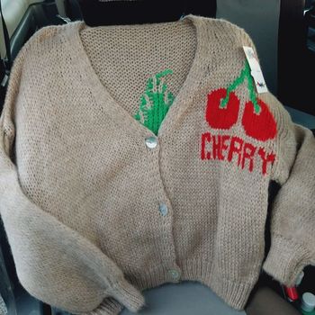 Pull gilet cardigan Cherry cerises