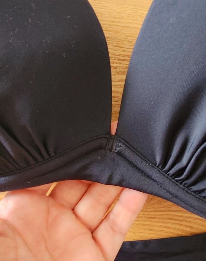 Haut de maillot de bain noir coques push up Elena noué dans le cou 95E Olaian Décathlon - photo numéro 3