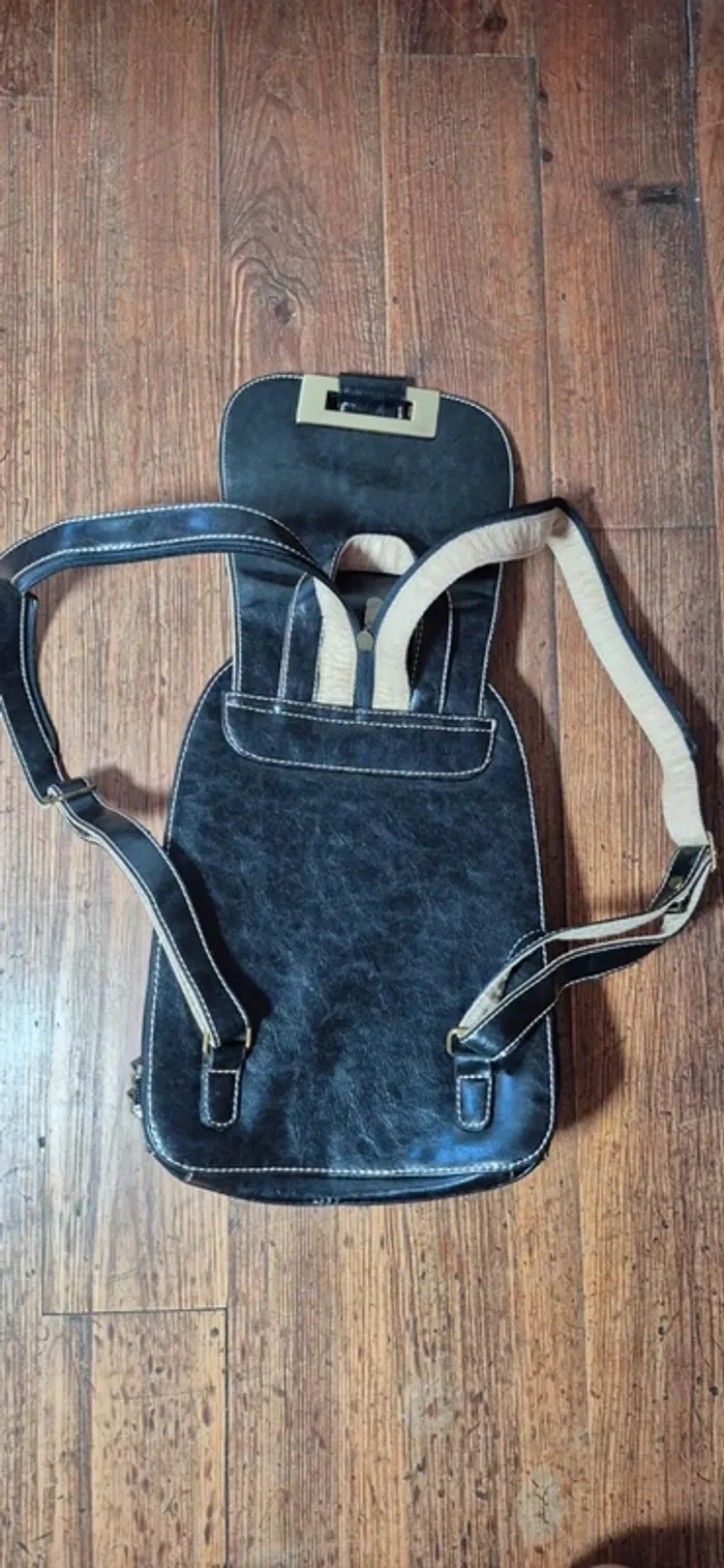 Sac David Jones vintage cuir - photo numéro 3