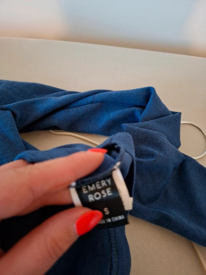 Sous-pull bleu à col roulé Emery Rose taille S 36 - photo numéro 9