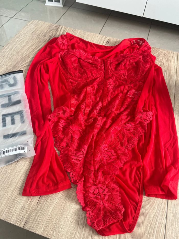 Superbe body sexy shein rouge taille L neuf - photo numéro 2