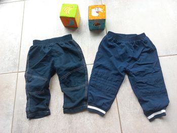 Lot de 2 pantalons bleu marine 12 mois