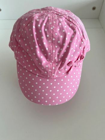 Casquette rose à petit pois taille 46cm