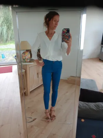 Pantalon femme S stretch bleu  c87