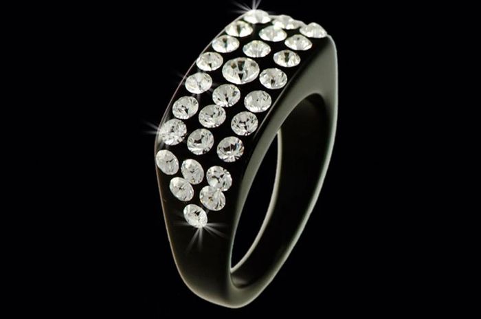 bague cristaluna Julia en cristal acrylique noir swarovski neuf 101 404 00 - photo numéro 6