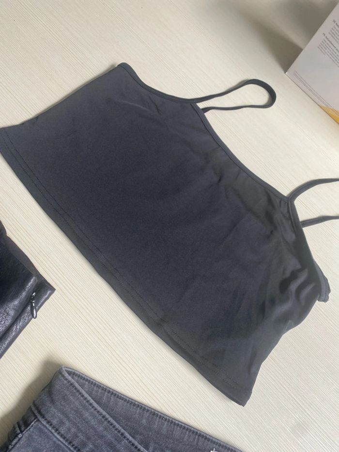 Jupe cuir stradivarius short et haut - photo numéro 4
