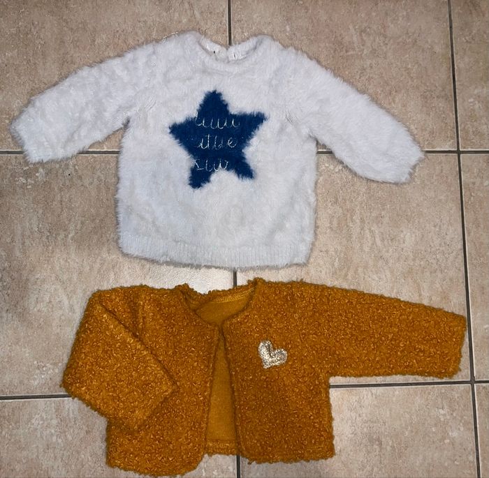 Lot pull + gilet fille