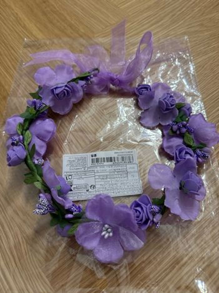 Lot robe blanche cérémonie 6 ans + ruban satin violet+ couronne de fleurs - photo numéro 10