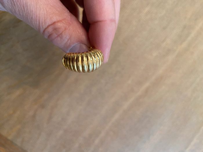 Boucles d’oreilles clip forme cabochon plaqué or - photo numéro 5