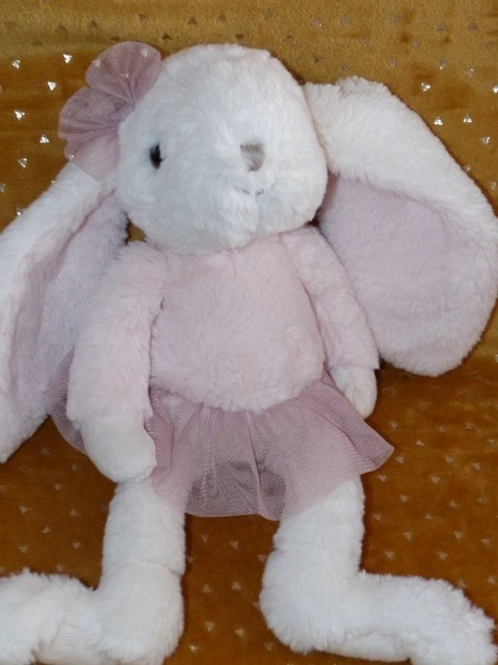 Doudou lapin jupe tutu rose blanc Bukowski 🐰état neuf - photo numéro 2