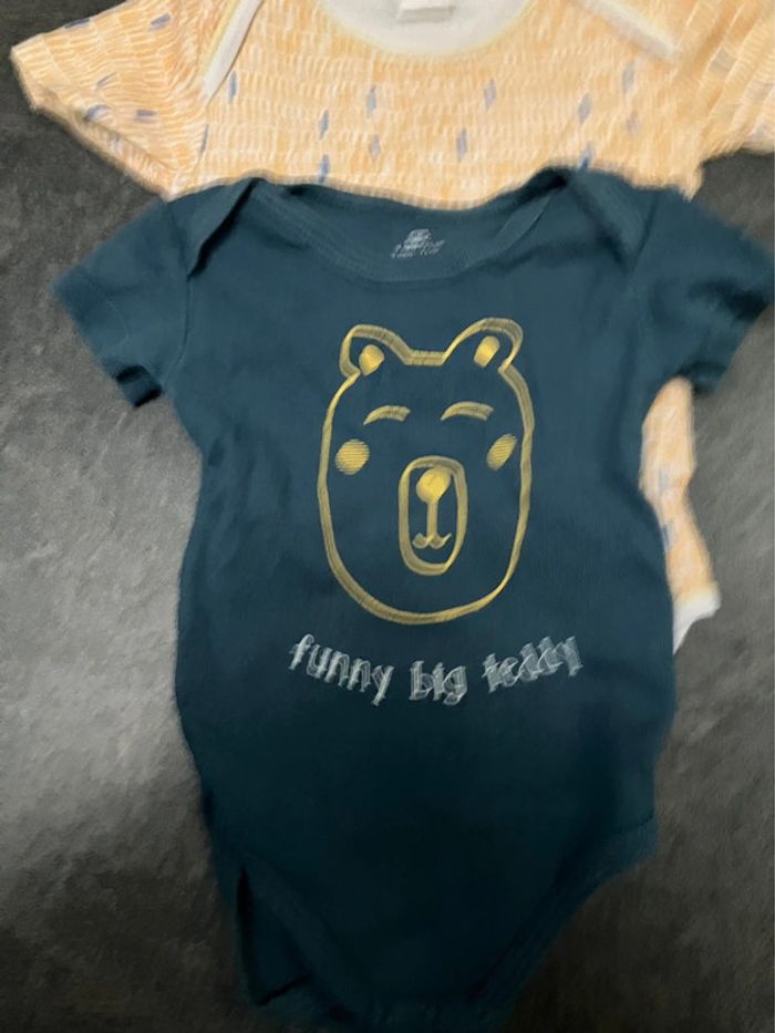 Lot de 4 bodies manches courtes 9 et 12mois - photo numéro 2