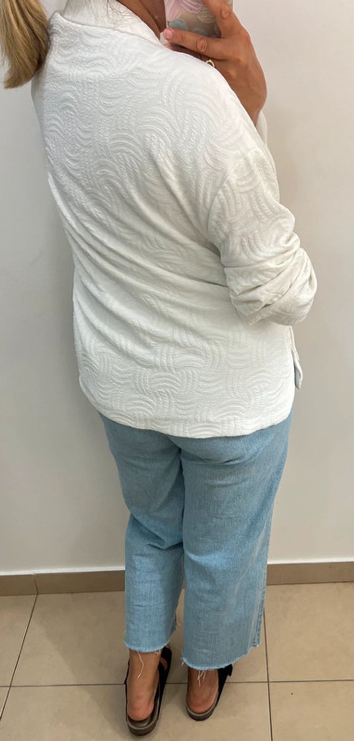 Veste blanche à motifs jacquard - photo numéro 9
