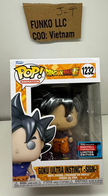 Funko Pop Dragon Ball Super 1232 GOKU (ULTRA INSTINCT -SIGN-) 2022 Fall Convention