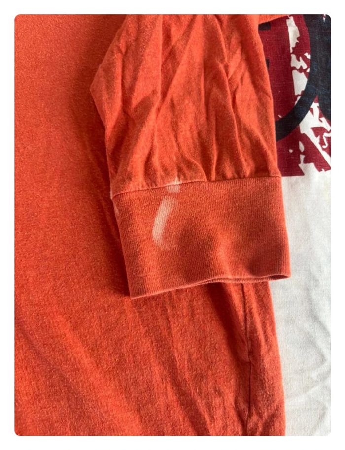Sweat/ t-shirt manche longue Ralph Lauren taille L orange cavalier bleu marine - photo numéro 7