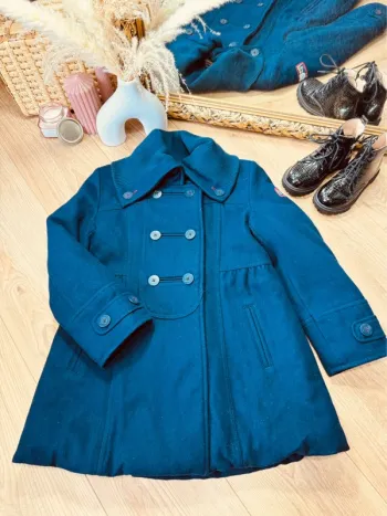 Taille 8 ans manteau type duffle-coat fille Sergent Major bleu marine * laine * 🩷
