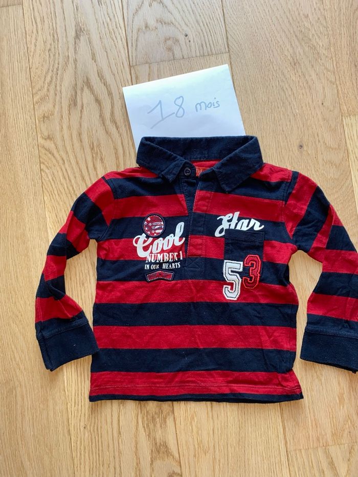 Polo rouge et noir – Tissaia – 18 mois - photo numéro 2