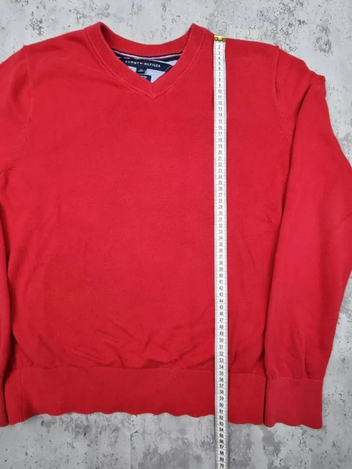 Pull col V Tommy Hilfiger rouge, S Hommes - photo numéro 9